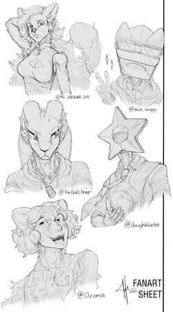 Lineart, 5 Headshots Lineart, 5 Headshots
