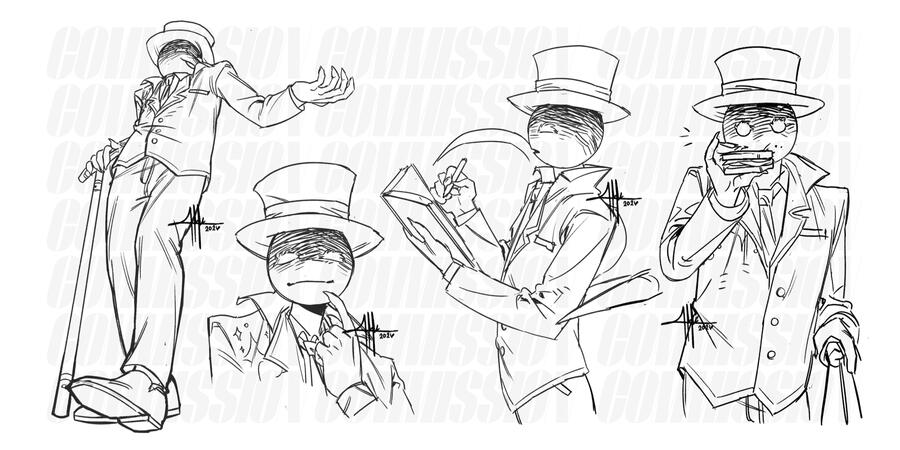 Sketch, 1 Full-Body, 1 Headshot, 2 Half-Body