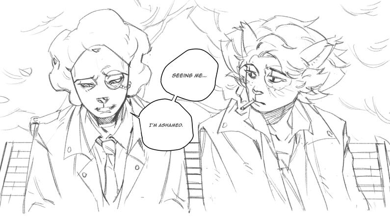 Sketch, 2 Half-Bodies with Minimal Background